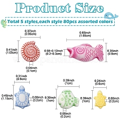 400Pcs 5 Styles Craft Style Acrylic Beads&nbsp;MACR-YW0003-14