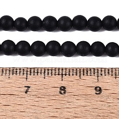 Natural Black Stone Bead Strands&nbsp;G-R193-01-6mm