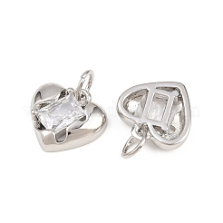 Valentine's Day Brass Micro Pave Clear Cubic Zirconia Charms&nbsp;KK-H292-52C-P