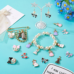 26Pcs 13 Styles Alloy Enamel with Crystal Rhinestone Pendants&nbsp;ENAM-TA0001-68