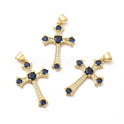 Rack Plating Brass Micro Pave Cubic Zirconia Pendants&nbsp;KK-K165-08G