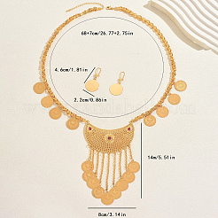 Vintage Ethnic Style Alloy & Iron Moon Tassel Long Necklaces & Earrings Sets for Women&nbsp;OS1722