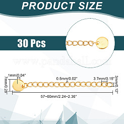 30Pcs 304 Stainless Steel Curb Chain Extender&nbsp;STAS-UN0053-99