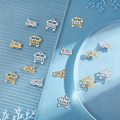 16Pcs 4 Styles 201 Stainless Steel Pendants&nbsp;STAS-UN0035-69
