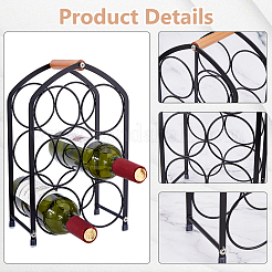 Iron & Wood Tabletop Wine Rack&nbsp;ODIS-WH0038-254