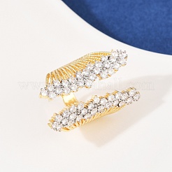Brass Micro Pave Cubic Zirconia Cuff Rings&nbsp;RJEW-C140-04G