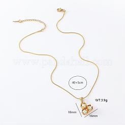3Pcs Minimalist Stainless Steel Pave Imitation Pearl Triple Round Pendant Necklaces for Women&nbsp;PD0842