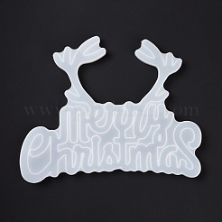 Antler & Word Merry Christmas Dispaly Decoration Silicone Molds&nbsp;DIY-K051-09