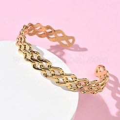 304 Stainless Steel Cuff Bangles for Women&nbsp;BJEW-A160-04G
