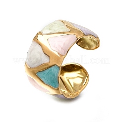304 Stainless Steel Enamel Wide Cuff Open Rings for Women&nbsp;SA-K003-03F-G