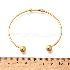 Fashion 304 Stainless Steel Cuff Bangles Torque Bangles&nbsp;X-BJEW-H473-01G