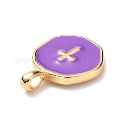 Brass Enamel Pendants&nbsp;KK-G417-01LG-06