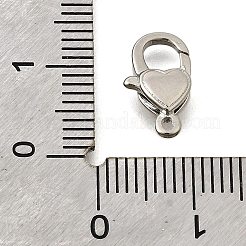 Heart Brass Lobster Claw Clasps&nbsp;KK-V007-20P