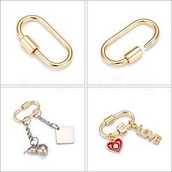 Brass Screw Carabiner Lock Charms&nbsp;X-KK-T047-07G