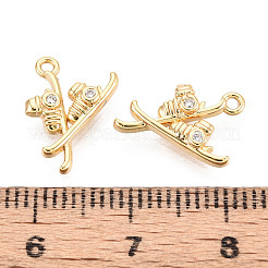 Brass Pave Cubic Zirconia Charms&nbsp;KK-N263-107G