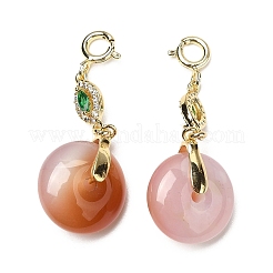 Natural Agate Donut Pendant Decoration&nbsp;G-R491-01G