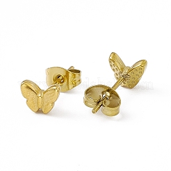 PVD Vacuum Plating 304 Stainless Steel Tiny Butterfly Stud Earrings for Women&nbsp;EJEW-P212-10G