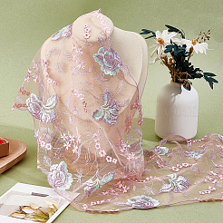 2 Yards Polyester Lace Embroidery Fabric&nbsp;DIY-CY0003-01A