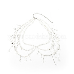 Iron & Plastic Imitation Pearl Bowknot Multilayer Waist Chains&nbsp;WG7FE85-01