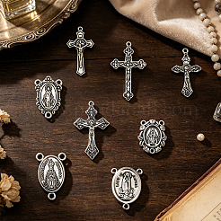24Pcs 4 Styles Tibetan Style Religion Alloy Virgin Chandelier Component Links&nbsp;FIND-SC0024-31