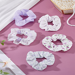Girl's Checkered Flower Intestine Circle Hair Ties&nbsp;OHAR-LP0002-31