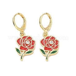 Valentine's Day Brass Enamel Hoop Earrings for Women&nbsp;EJEW-G464-01G-01