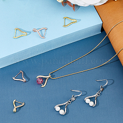 8Pcs 4 Colors Rack Plating Brass Micro Pave Cubic Zirconia Ice Pick Pinch Bails&nbsp;KK-FH0006-29