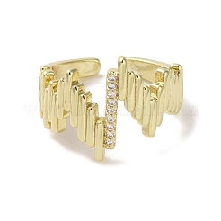 Brass Micro Pave Cubic Zirconia Open Cuff Ring&nbsp;RJEW-K256-55G