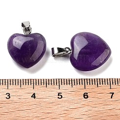 Natural Amethyst Charms&nbsp;HEAR-PW0001-057-37