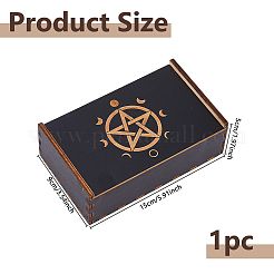 1Pc Rectangle Engraved Wooden Tarot Storage Boxes with Slider Lid for Divination&nbsp;CON-DC0001-17A