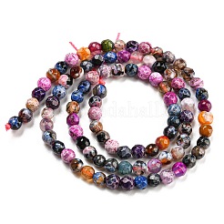 Dyed Natural Fire Crackle Agate Beads Strands&nbsp;G-G007-01C