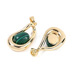Synthetic Malachite Teardrop Pendants&nbsp;KK-U043-39G-01