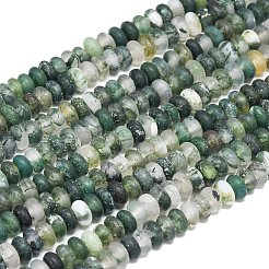 Natural Moss Agate Beads Strands&nbsp;G-P575-A24-4x2mm
