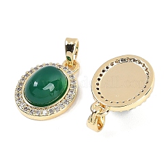 Natural Green Onyx Agate(Dyed & Heated) Oval Pendants&nbsp;KK-U043-34G-01