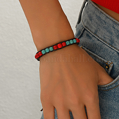 Synthetic Turquoise Round Beaded Bracelets&nbsp;LL2298