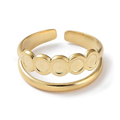 304 Stainless Steel Open Cuff Ring Components&nbsp;STAS-F301-13G