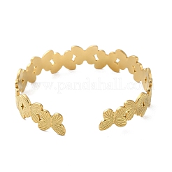 304 Stainless Steel Butterfly Open Cuff Bangles for Women&nbsp;BJEW-M316-05G
