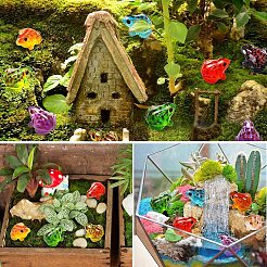 Luminous Resin Frog Micro Landscape Scene Ornaments&nbsp;DIY-YWC0009-03A