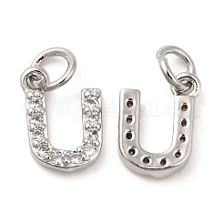 Brass Micro Pave Grade AAA Cubic Zirconia Charms&nbsp;ZIRC-P067-11P-U-NR