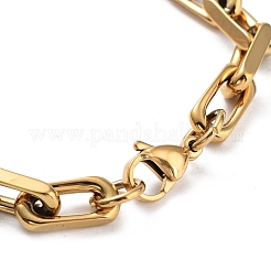 Ion Plating(IP) 304 Stainless Steel Paperclip Chains Bracelets&nbsp;BJEW-K240-06G