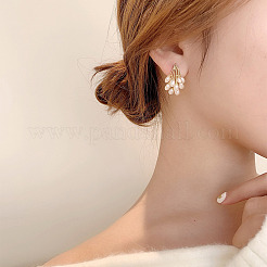 Alloy & Plastic Pearl Tassel Stud Earrings&nbsp;WGB404F-01
