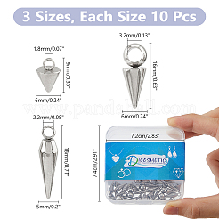 30Pcs 3 Styles 304 Stainless Steel Pendants&nbsp;STAS-DC0016-27P
