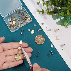 36Pcs 6 Styles 201 Stainless Steel Stud Earring Findings with Hole&nbsp;EJEW-UN0002-41