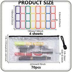 70Pcs Rectangle Transparent PVC File Pockets&nbsp;AJEW-WA0001-92