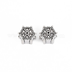 Tibetan Style Alloy European Beads Rhinestone Settings&nbsp;TIBEB-N007-033