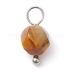 Faceted Natural Mixed Gemstone Star Cut Round Charms&nbsp;PALLOY-JF02723-01