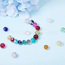 Spray Painted Crackle/Electroplate Glass Beads&nbsp;GLAA-PH0007-42