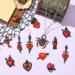 20Pcs 10 Styles Baking Paint Alloy Enamel Pendants&nbsp;ENAM-CJ0007-58