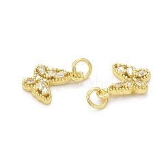 Rack Plating Brass Cubic Zirconia Charms&nbsp;KK-C011-57G