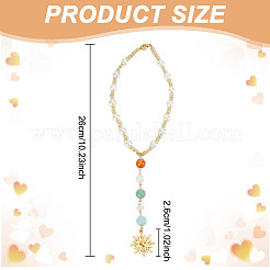 Natural Gemstone & Alloy Sun Pendant Car Hanging Ornaments&nbsp;HJEW-DR00027